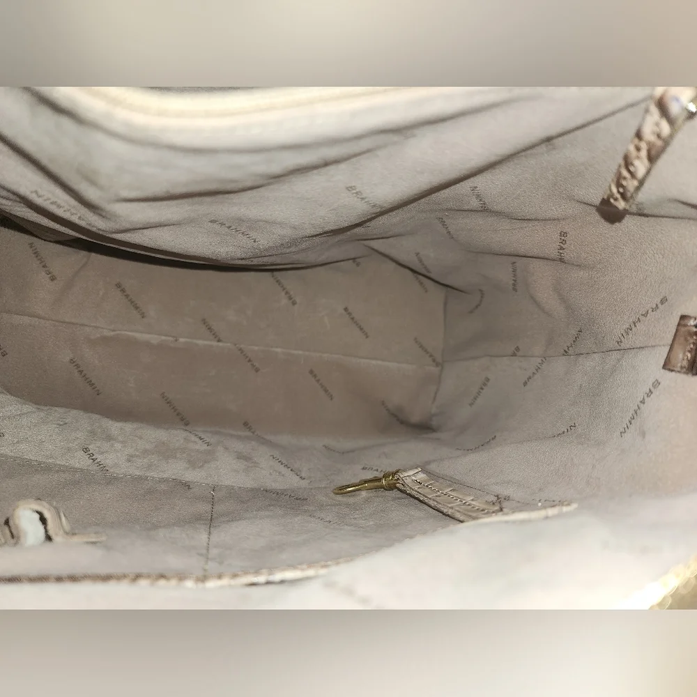 BRAHMIN, rare color Amaretto Melbourne Leather Large Duxbury satchel - Picture 9 of 12